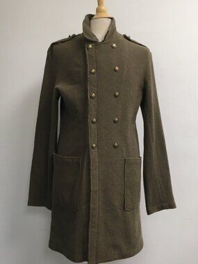 Vintage Loft design by army green wool military coat S